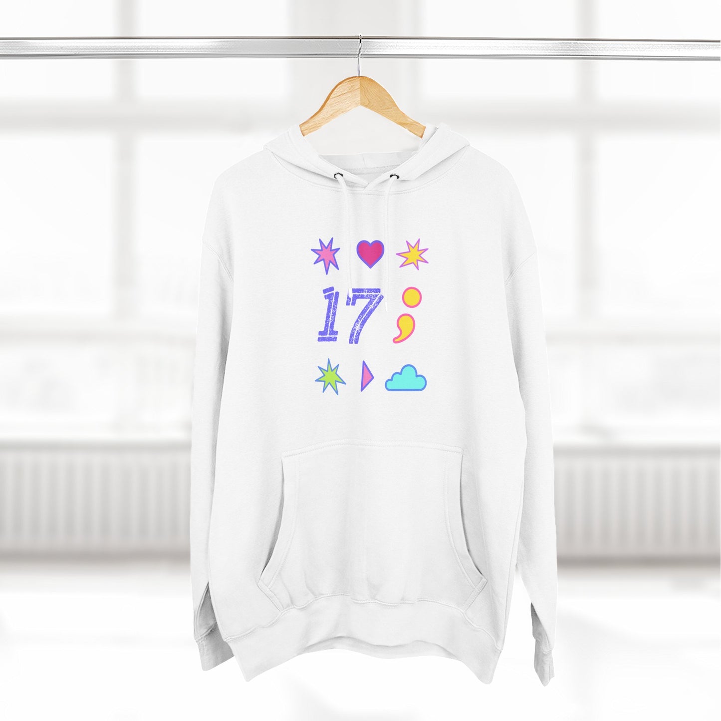 Symbols of 17 Aesthetic Three-Panel Fleece Hoodie - snazzymerch