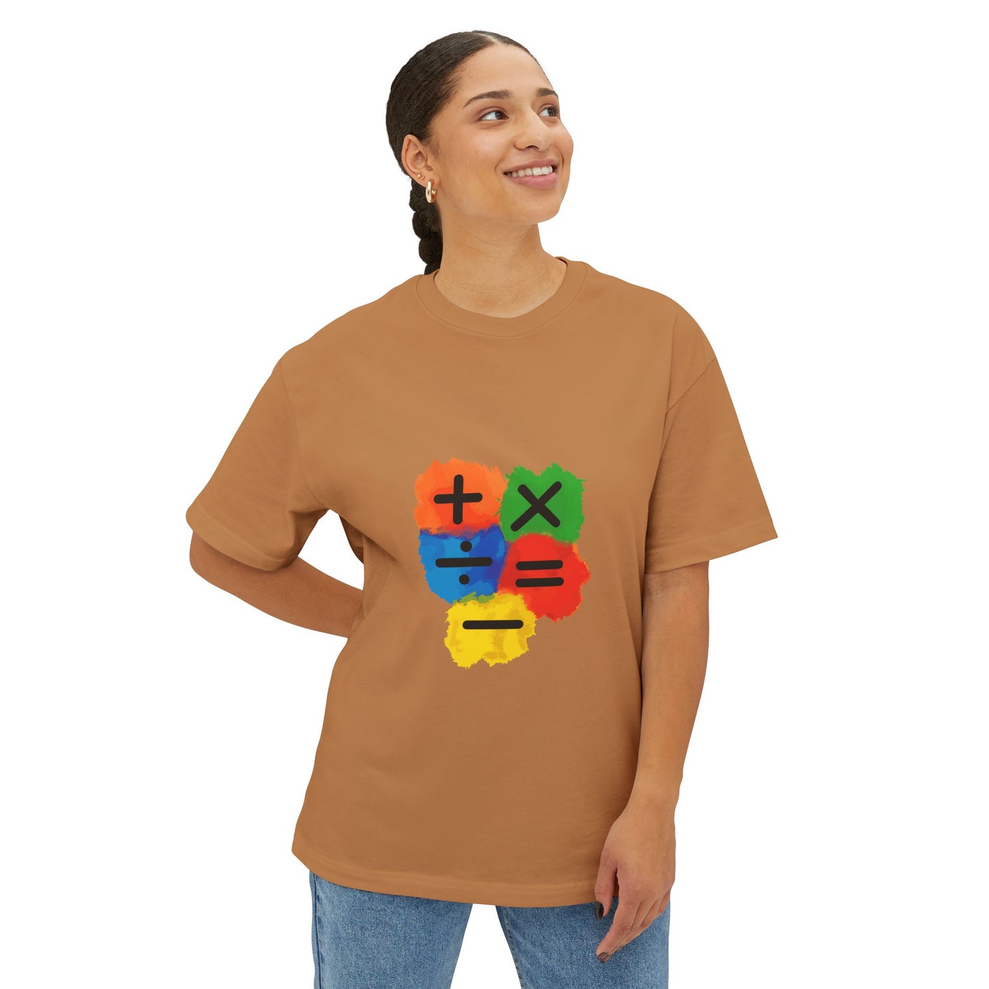 Copy of Copy of Copy of  Orange Divide Symbol Oversized Boxy Tee Printify