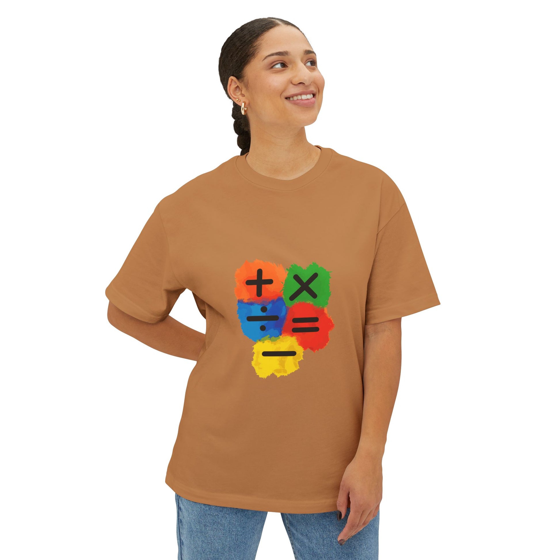 Copy of Copy of Copy of  Orange Divide Symbol Oversized Boxy Tee Printify