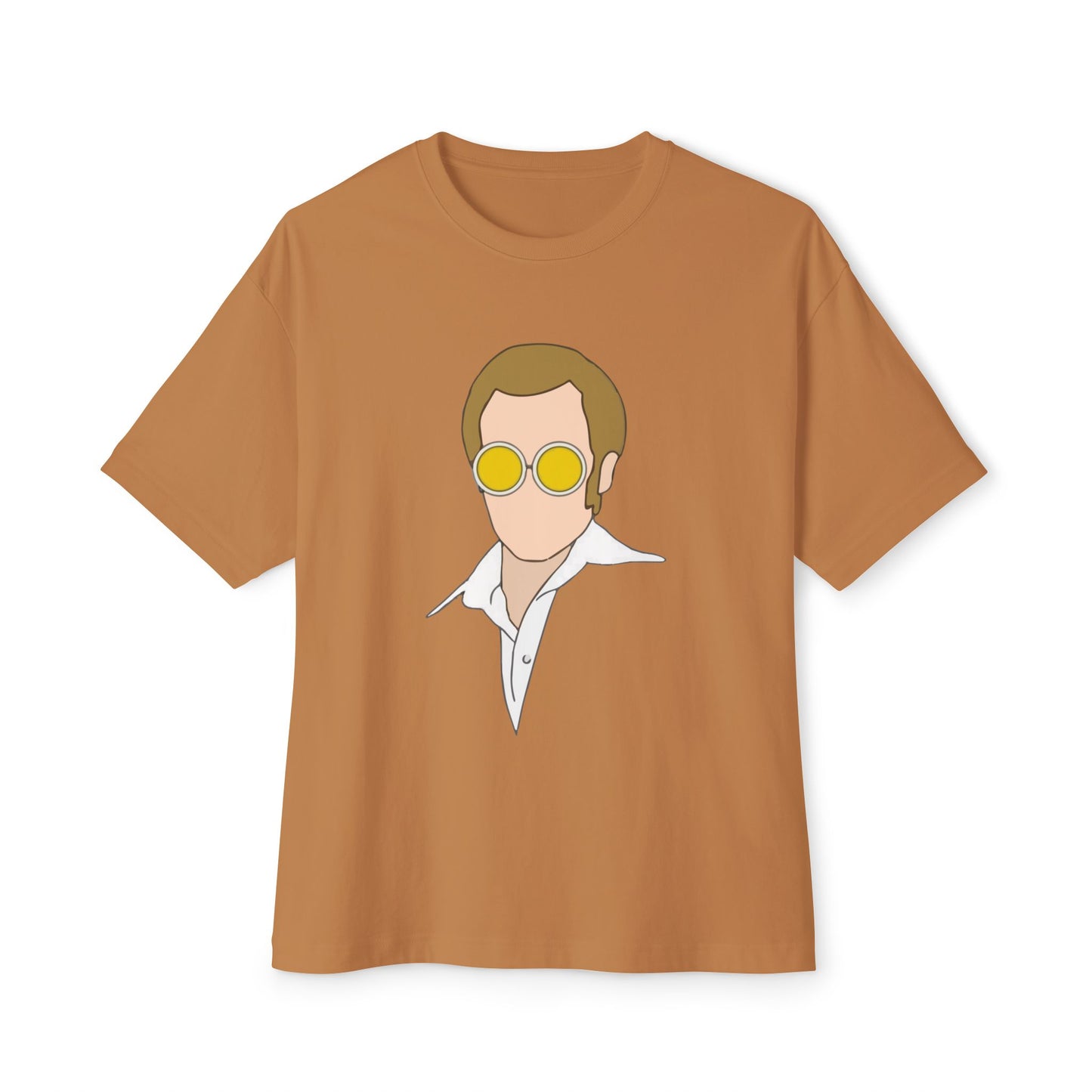 Yellow Glasses Portrait Unisex Oversized Boxy Tee - snazzymerch