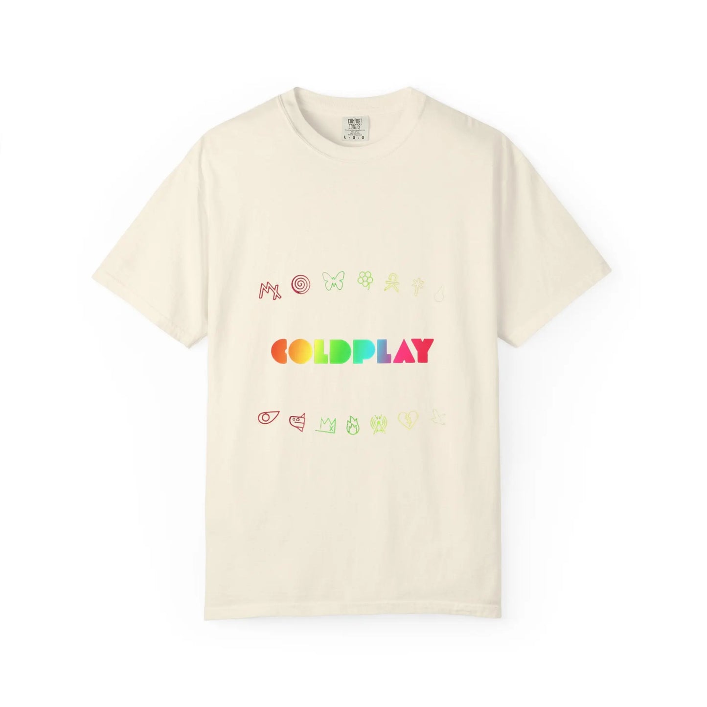 Unisex Garment-Dyed T-Shirt Inspired by Coldplay’s Signage Printify