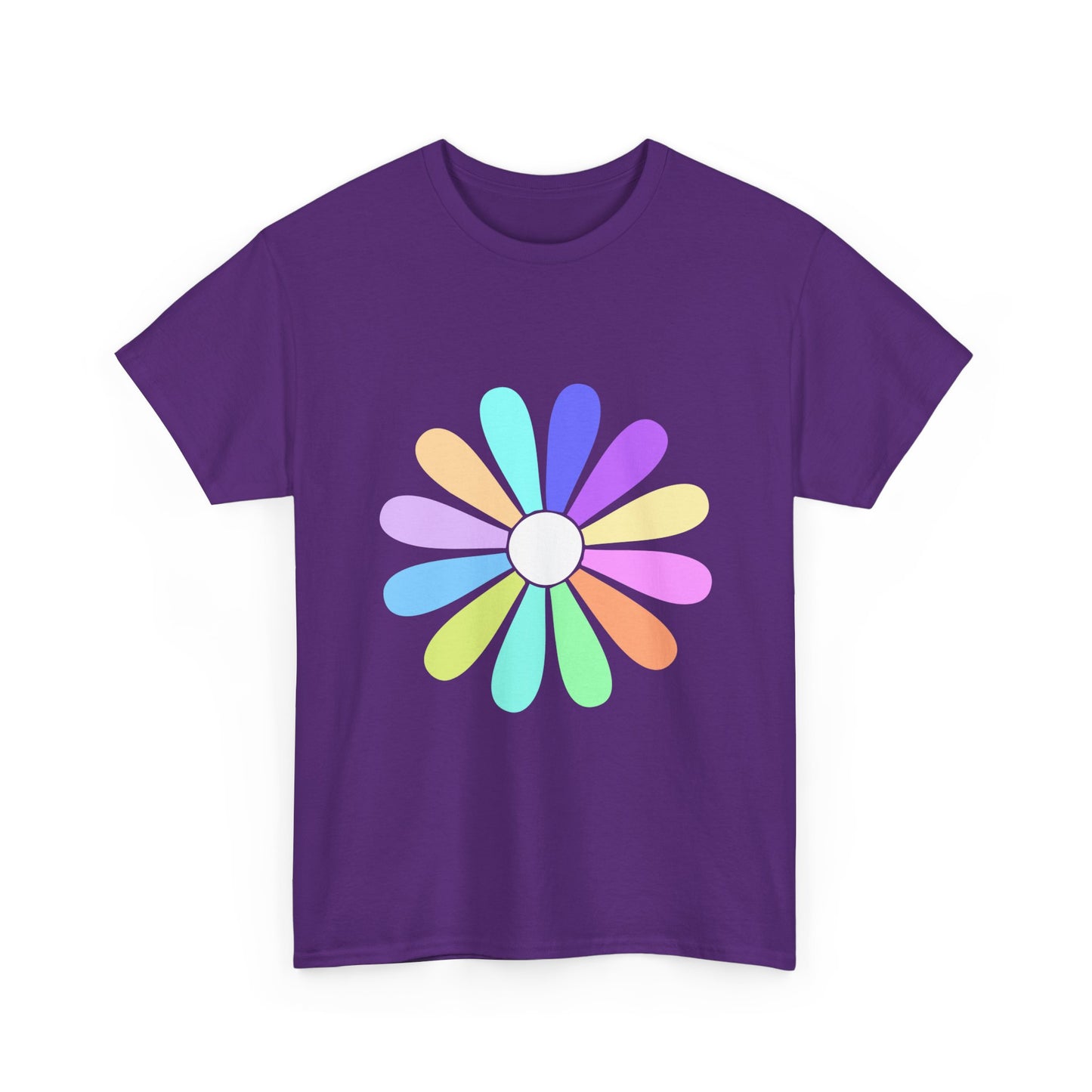 Rainbow Bloom Positivity Unisex Heavy Cotton Tee - snazzymerch