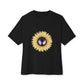 Sunflower Mask Illustration Unisex Oversized Boxy Tee Printify