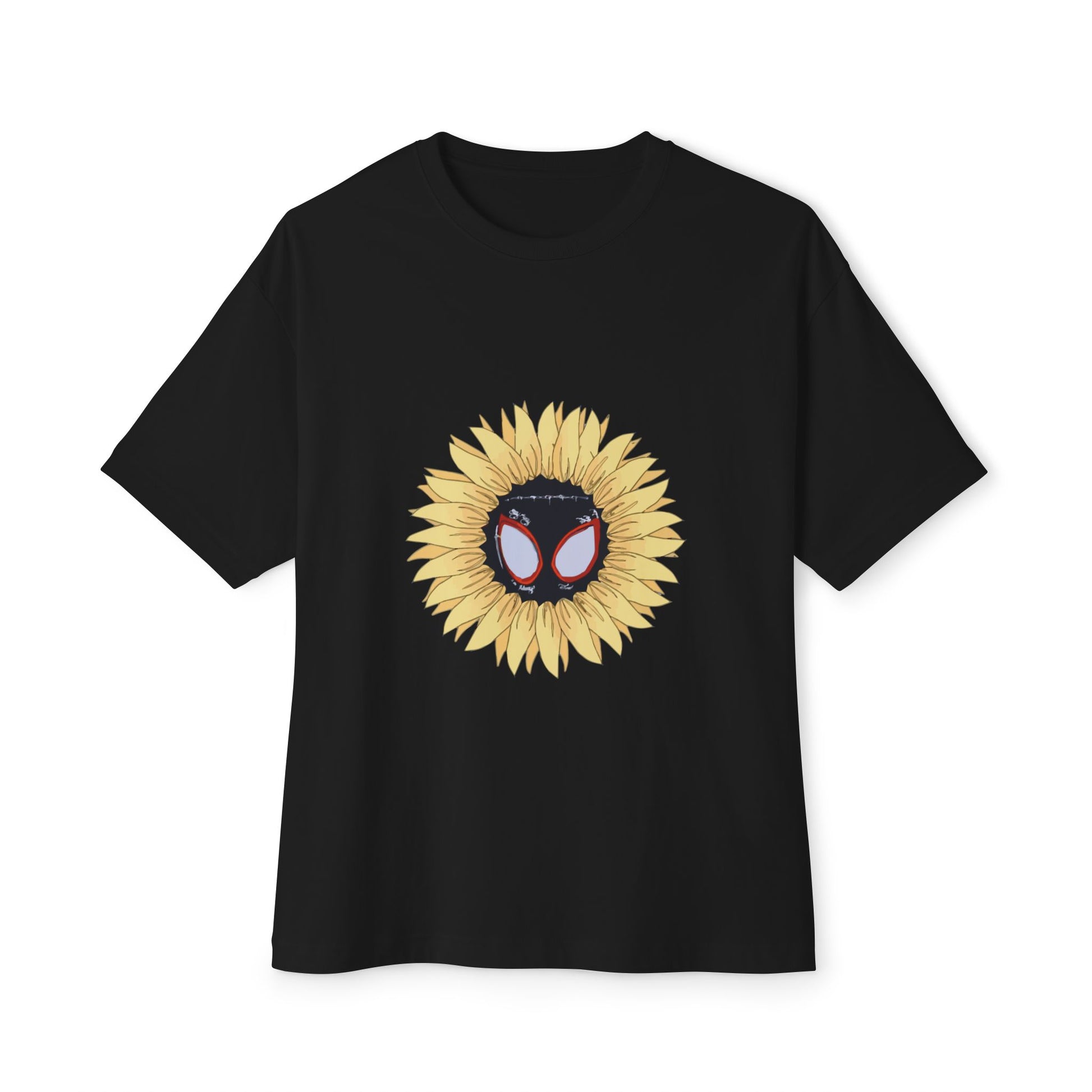 Sunflower Mask Illustration Unisex Oversized Boxy Tee Printify