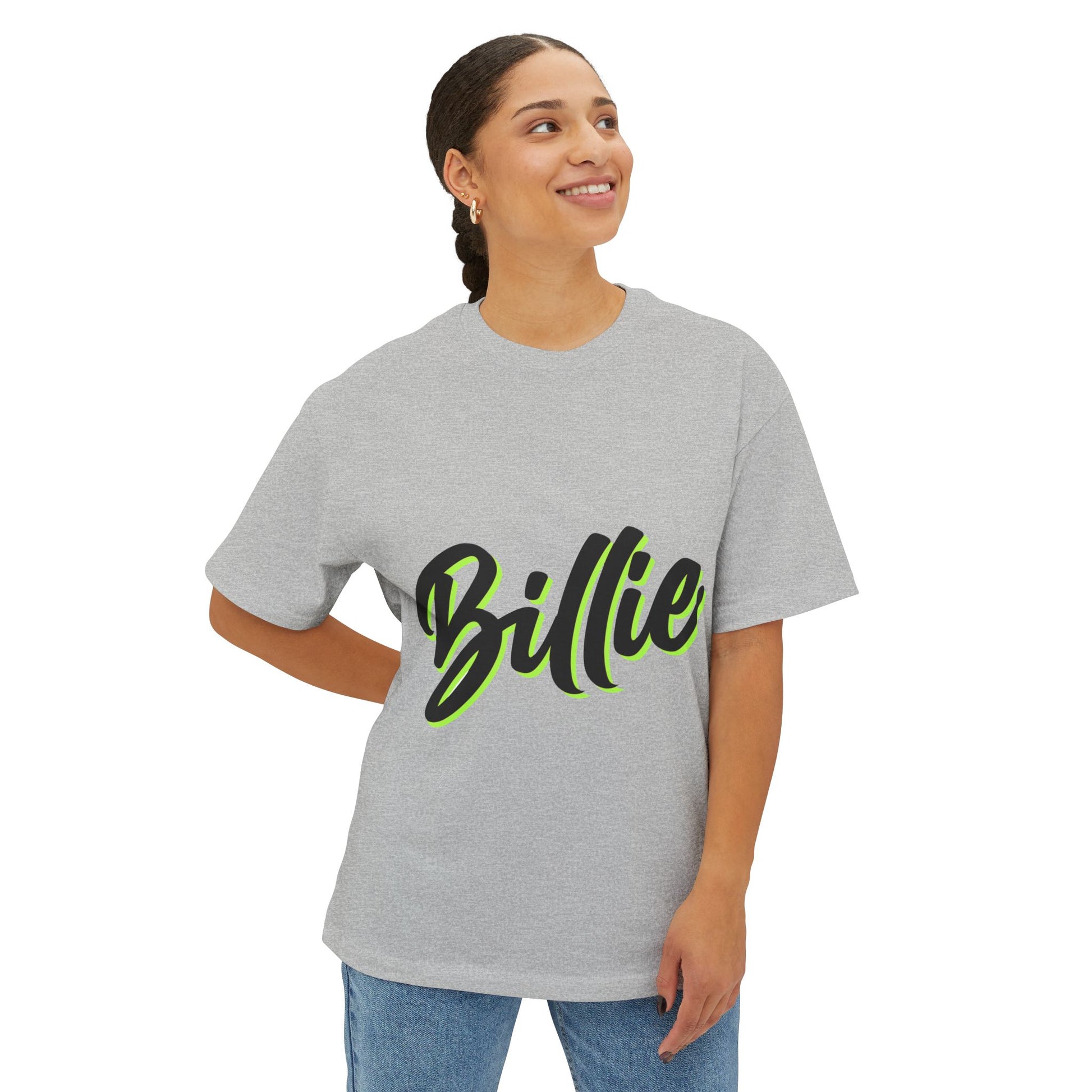 Billie Eilish Inspired Oversized T-Shirt – Electric Script Vibes Edition Printify