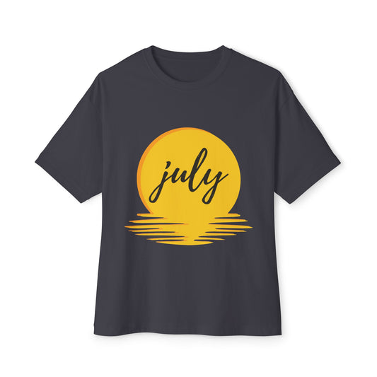 July Sun Graphic Unisex Oversized Boxy Tee - snazzymerch