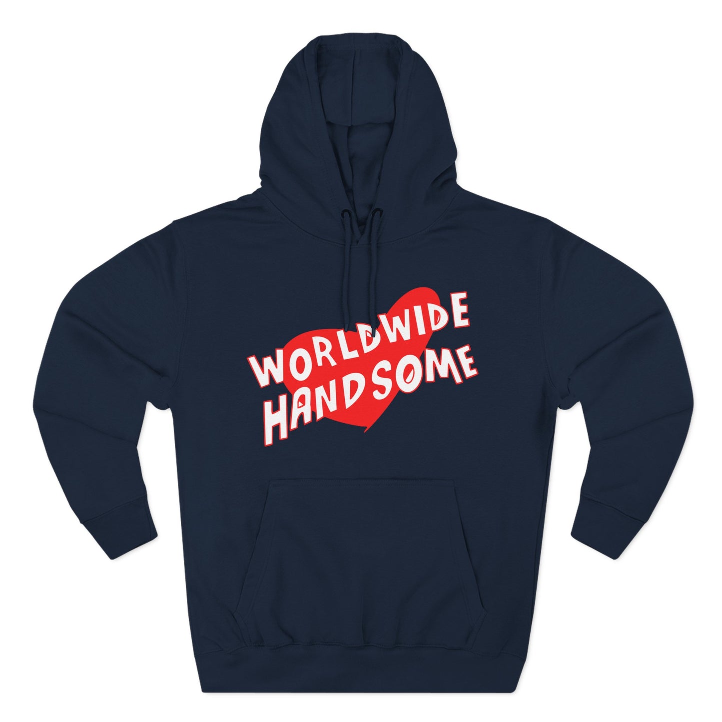 Worldwide Handsome Heart Three-Panel Fleece Hoodie - snazzymerch