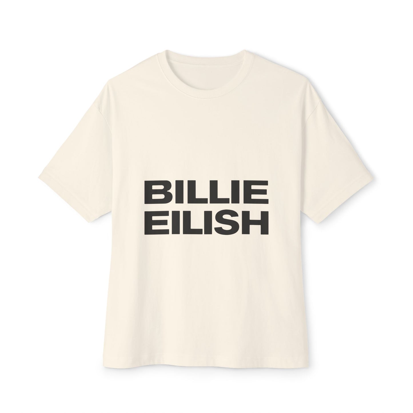 Billie Eilish Inspired Oversized T-Shirt – Stacked Glow Text Edition Printify