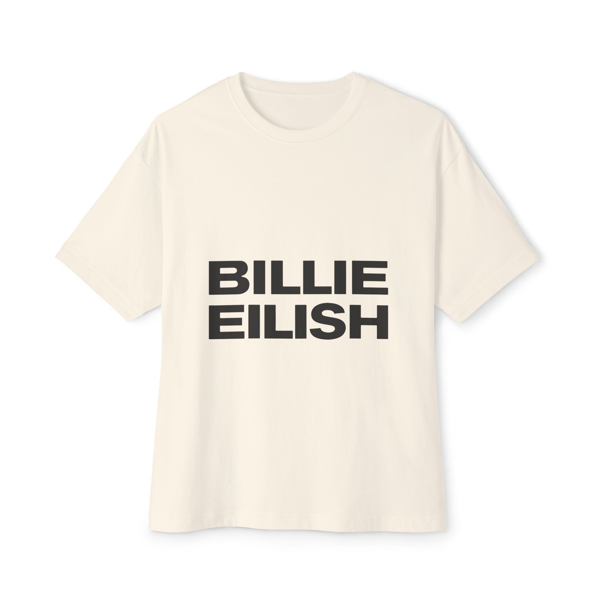 Billie Eilish Inspired Oversized T-Shirt – Stacked Glow Text Edition Printify