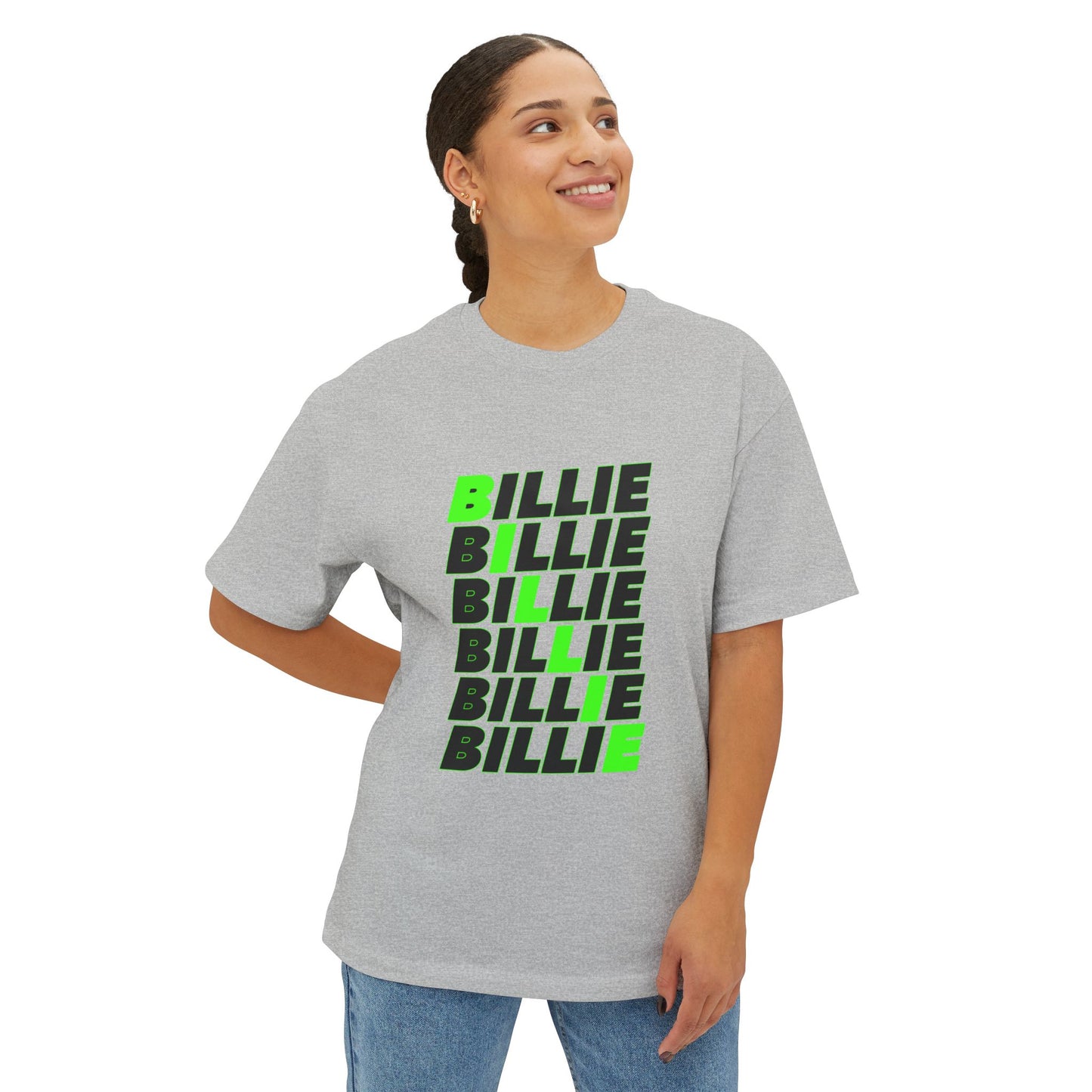 Billie Eilish Inspired Oversized T-Shirt – Minimal Block Statement Edition Printify