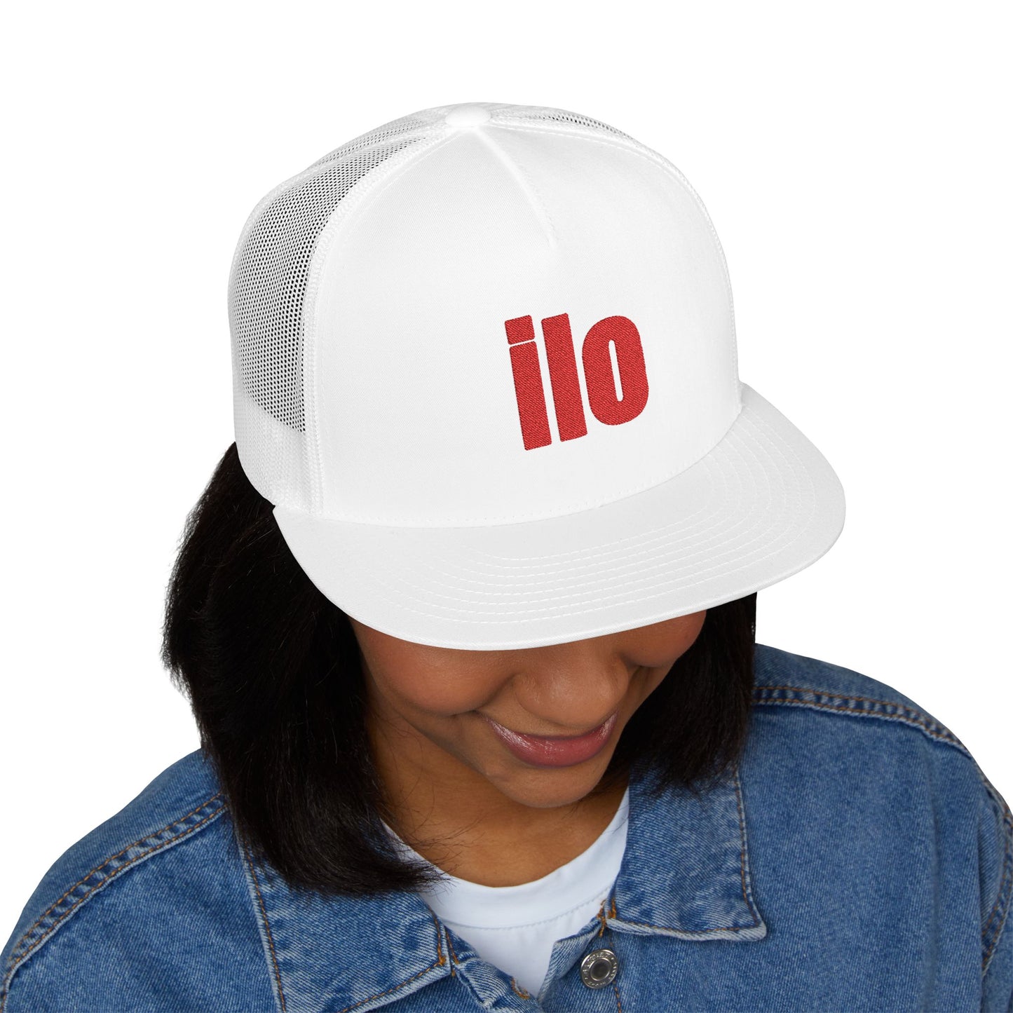 Billie Eilish Inspired Trucker Cap – Bold Red Block Edition Printify