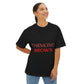 Thinking Bold Text Unisex oversized Boxy Tee - snazzymerch