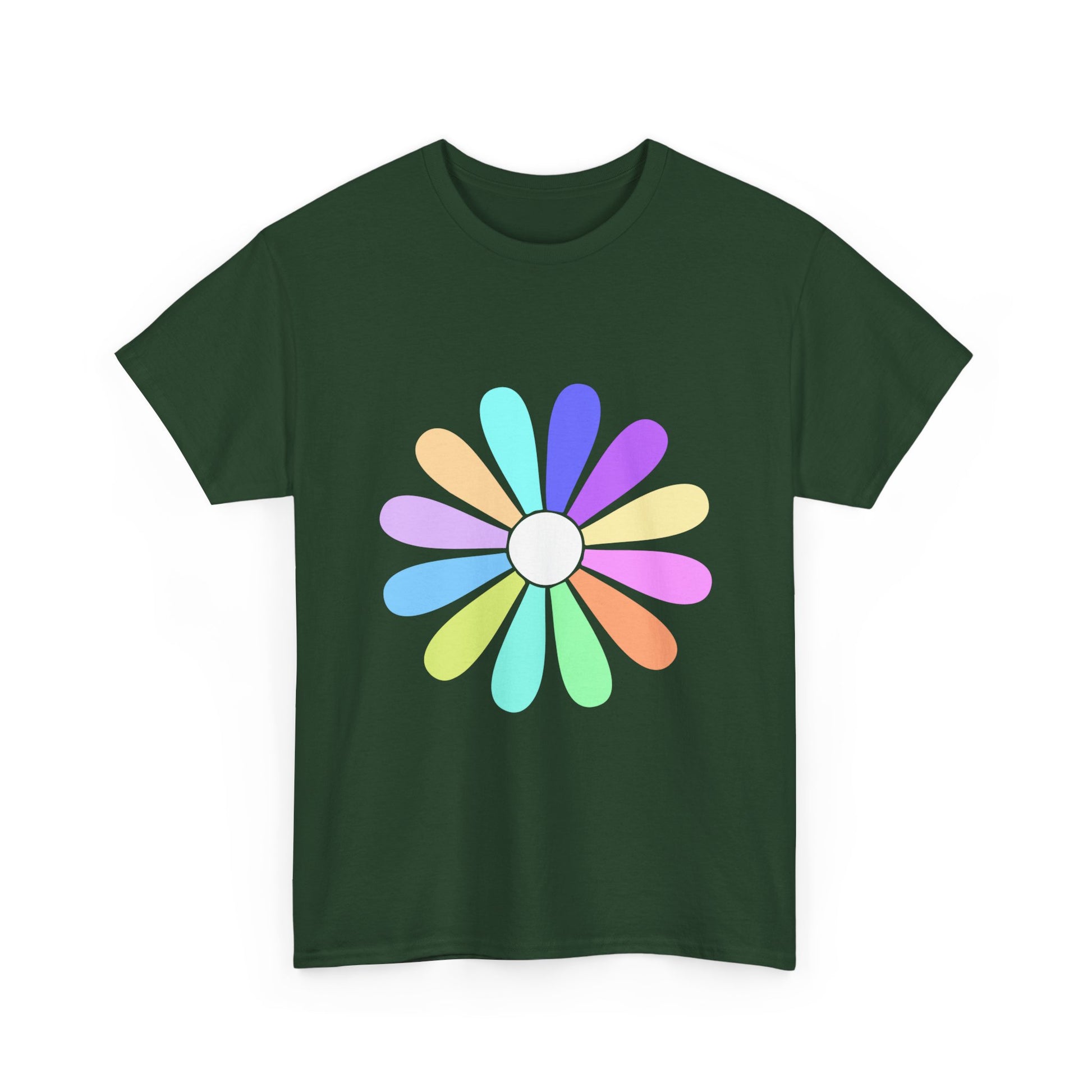 Rainbow Bloom Positivity Unisex Heavy Cotton Tee - snazzymerch