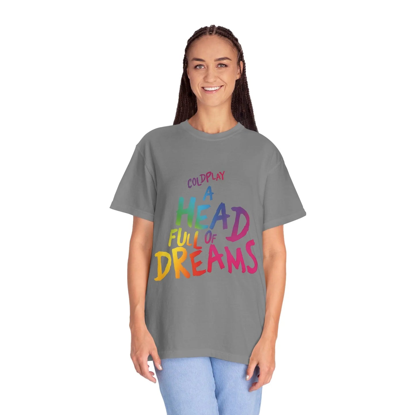 Unisex Garment-Dyed T-Shirt Inspired by Coldplay’s Iconic A Head Full of Dreams Printify
