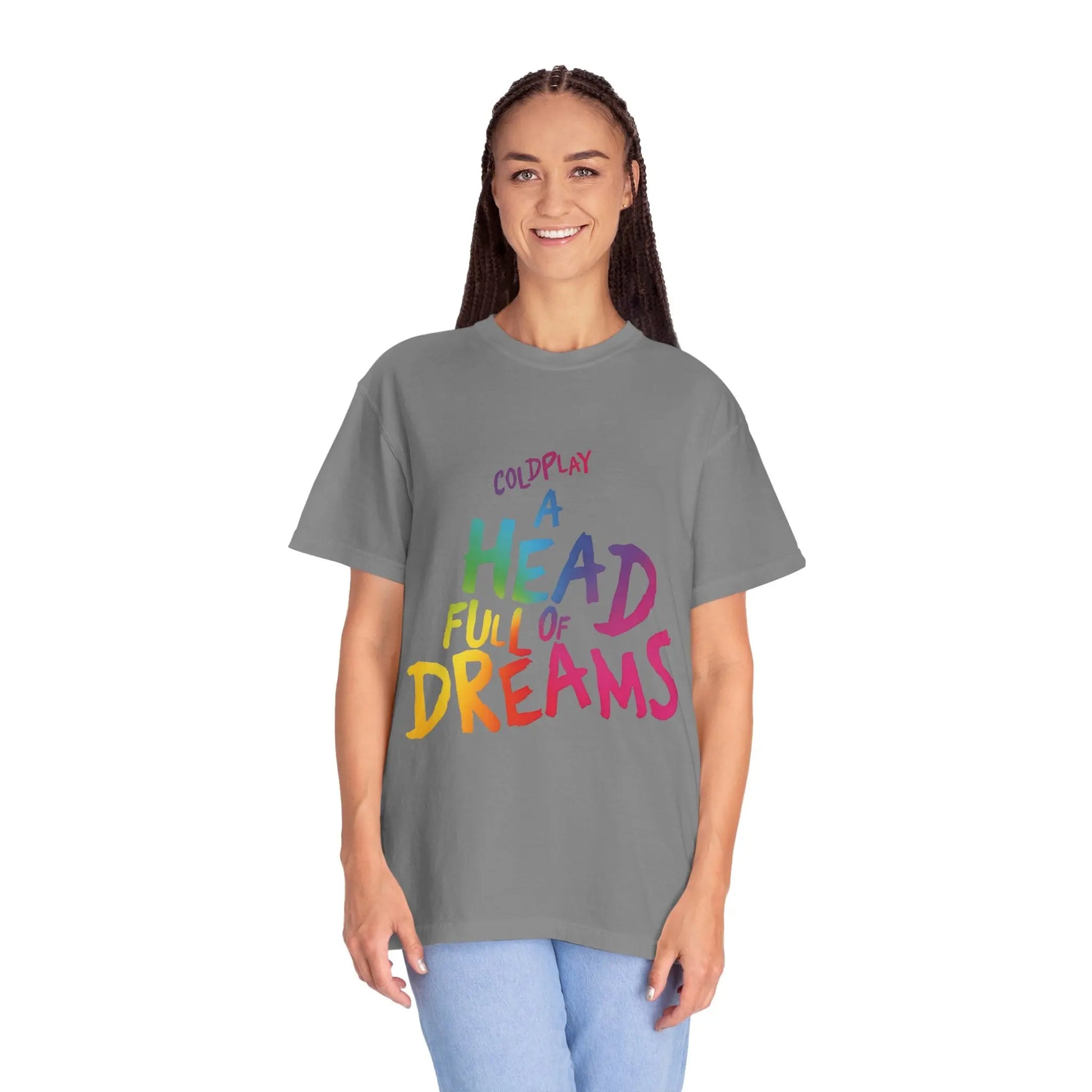 Unisex Garment-Dyed T-Shirt Inspired by Coldplay’s Iconic A Head Full of Dreams Printify