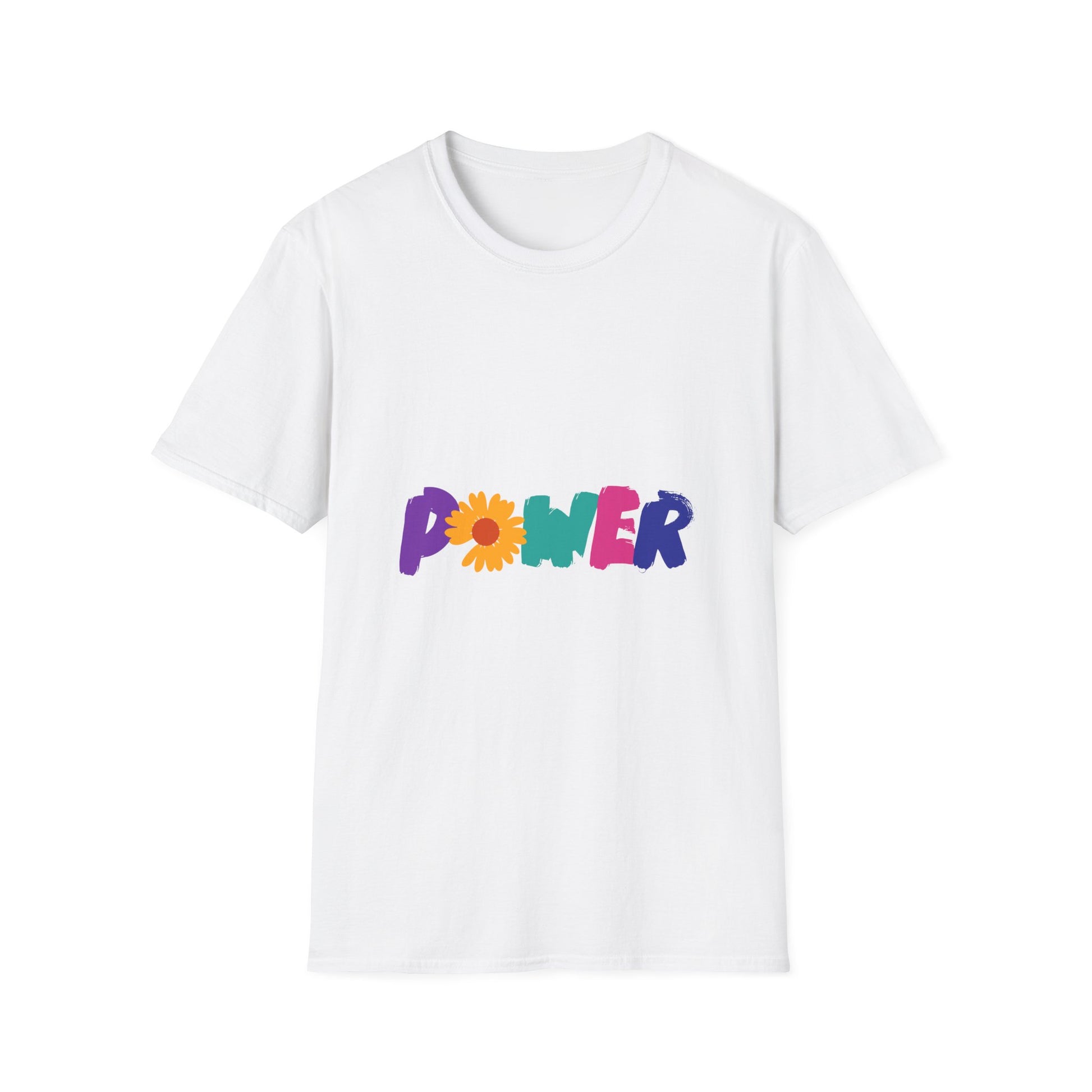 Retro Flower Power Color Pop Unisex Softstyle Tee - snazzymerch