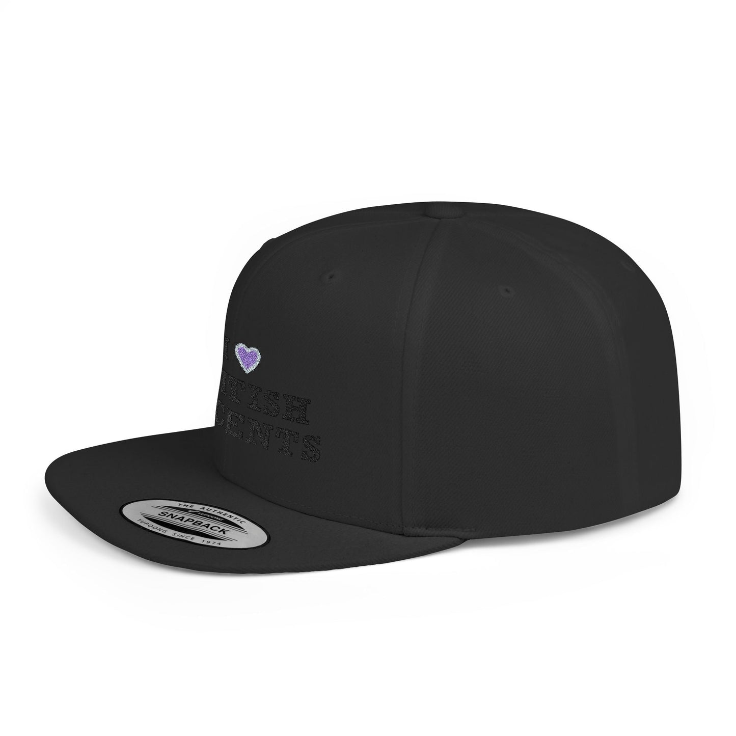 I Love British Accents - Flat Bill Snapback Printify