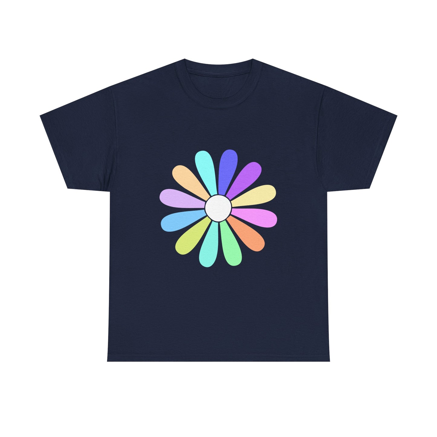 Rainbow Bloom Positivity Unisex Heavy Cotton Tee - snazzymerch