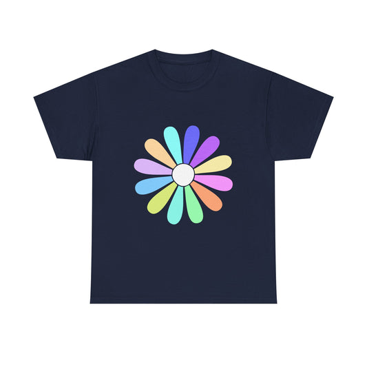Rainbow Bloom Positivity Unisex Heavy Cotton Tee - snazzymerch