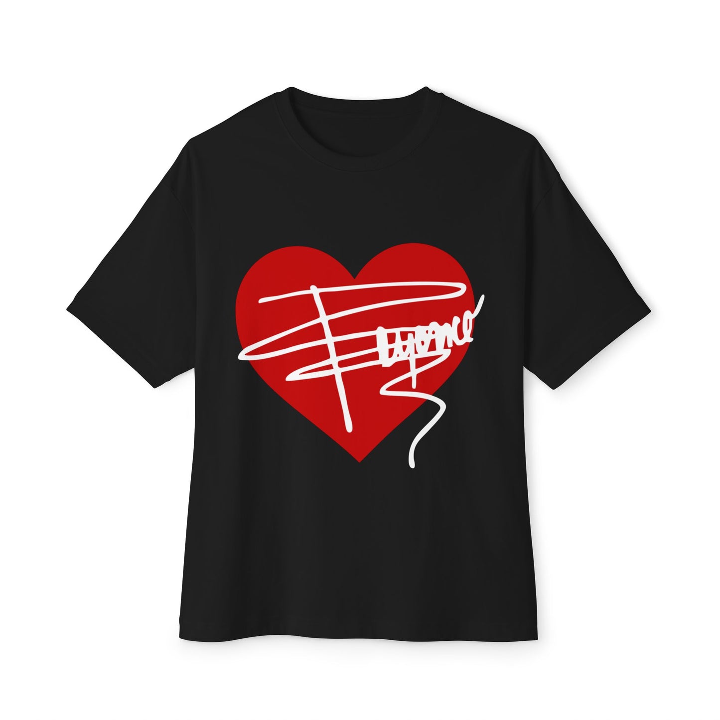 Heartline Script Love Art Unisex Oversized Boxy Tee - snazzymerch