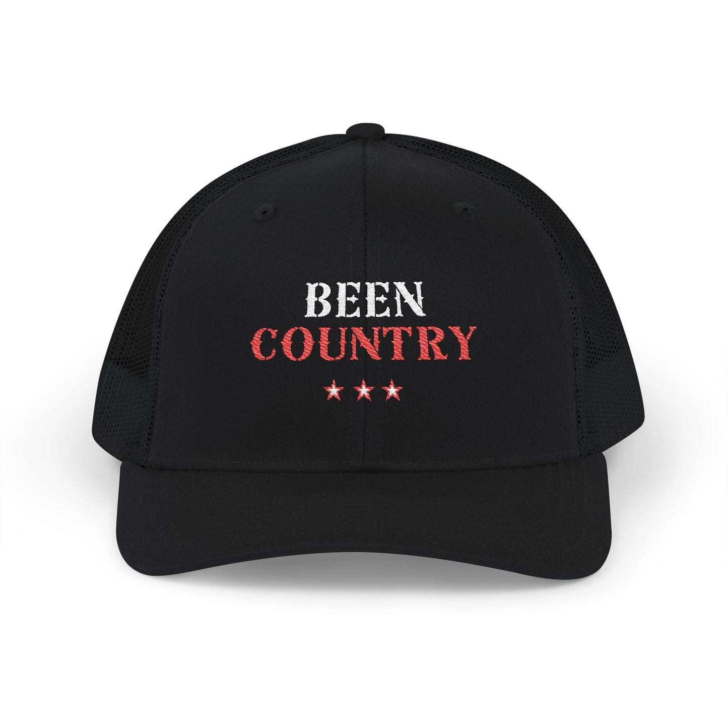 Red Country Western Star Snapback Trucker Cap (Embroidery) - snazzymerch