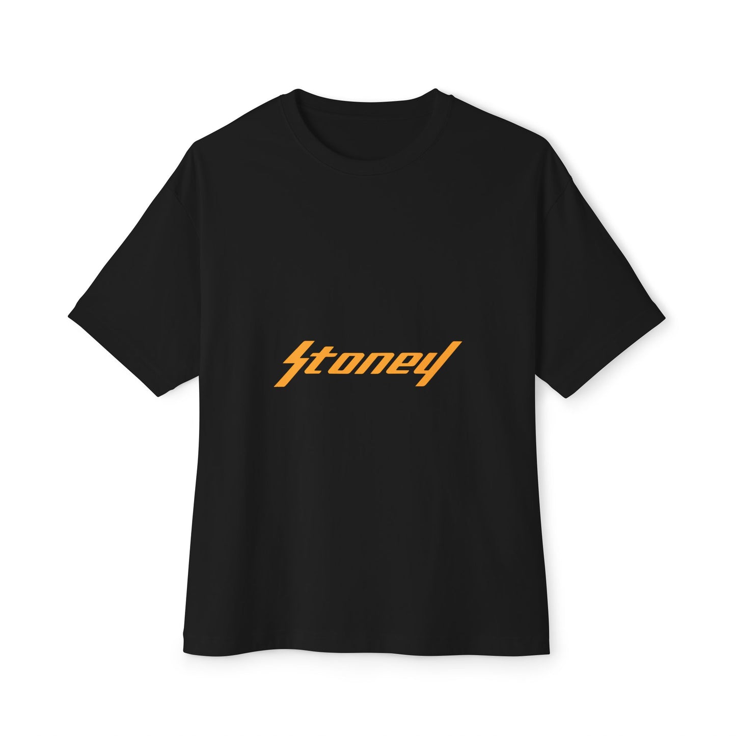 Orange Lightning Text Logo Unisex Oversized Boxy Tee Printify
