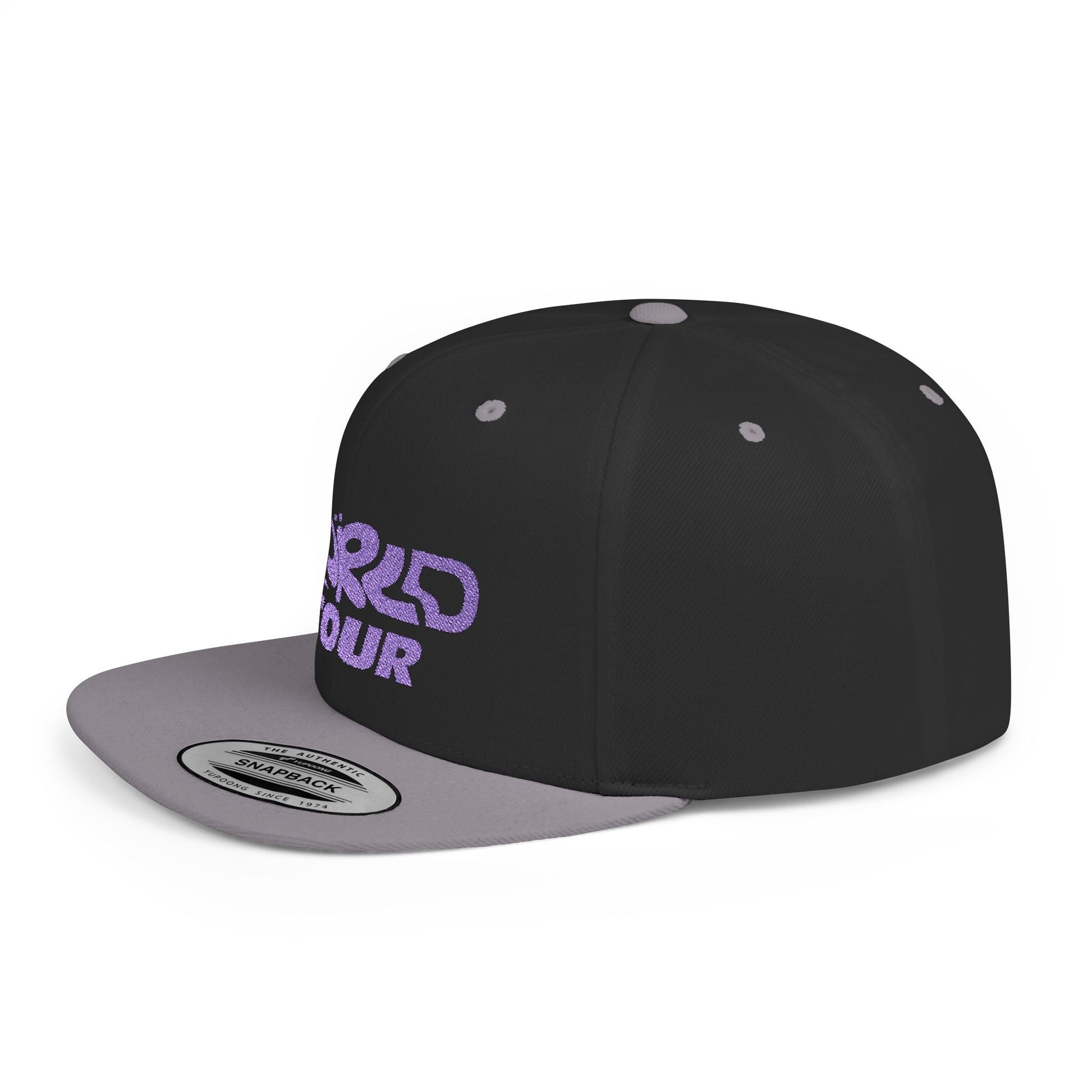 World Tour Bubble Letter- Flat Bill Snapback Printify