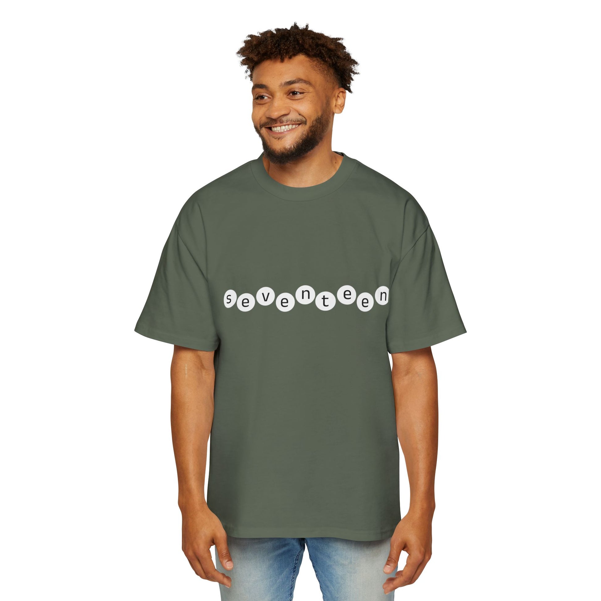 Minimal White Orbit Men's Heavy Oversized Tee - snazzymerch