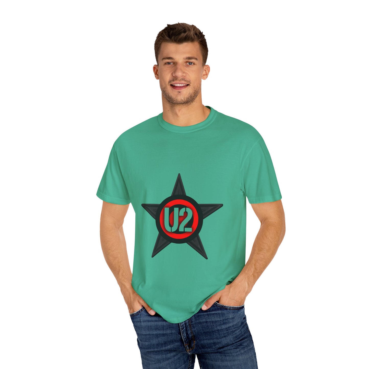 Retro Star Emblem Unisex Garment-Dyed T-shirt - snazzymerch