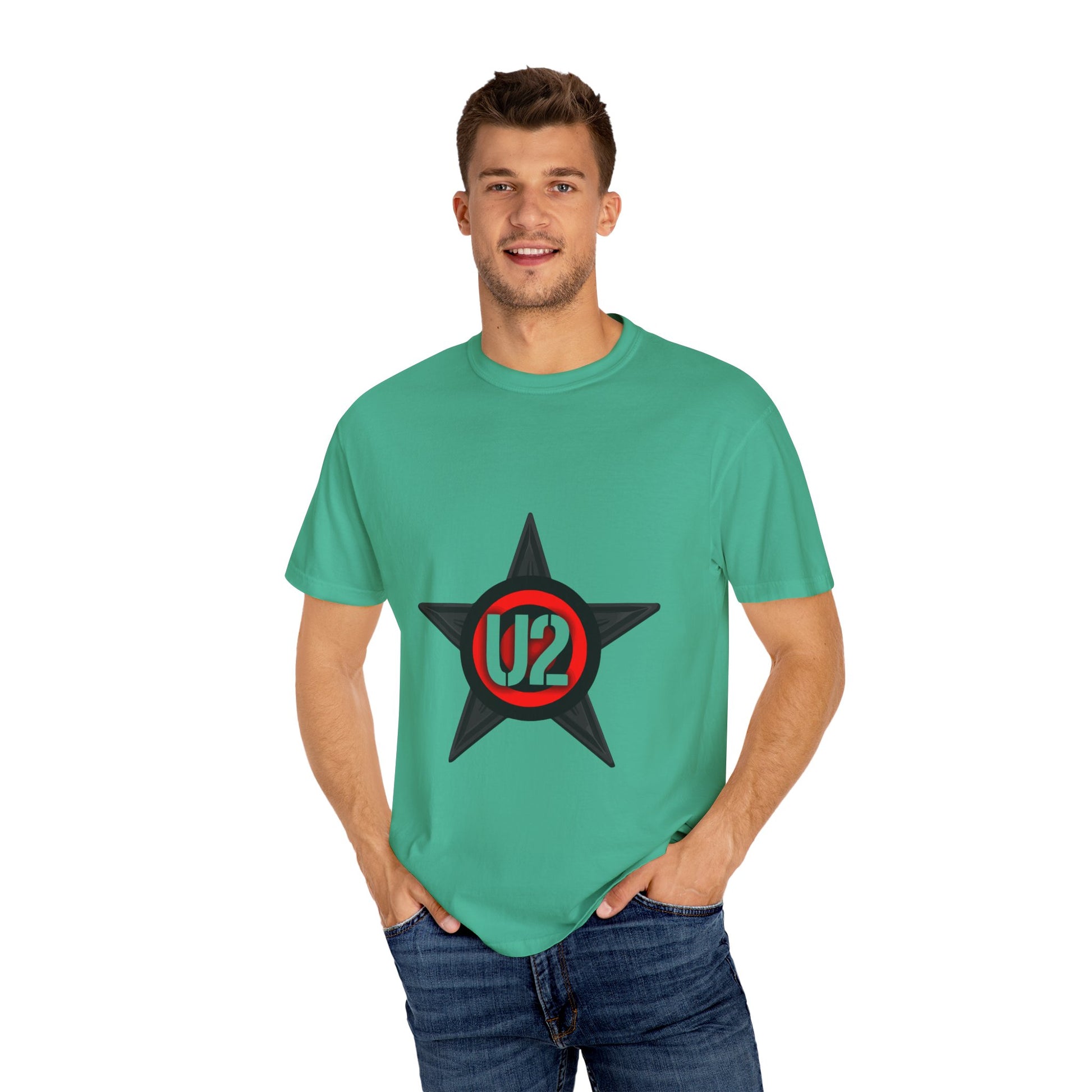 Retro Star Emblem Unisex Garment-Dyed T-shirt - snazzymerch