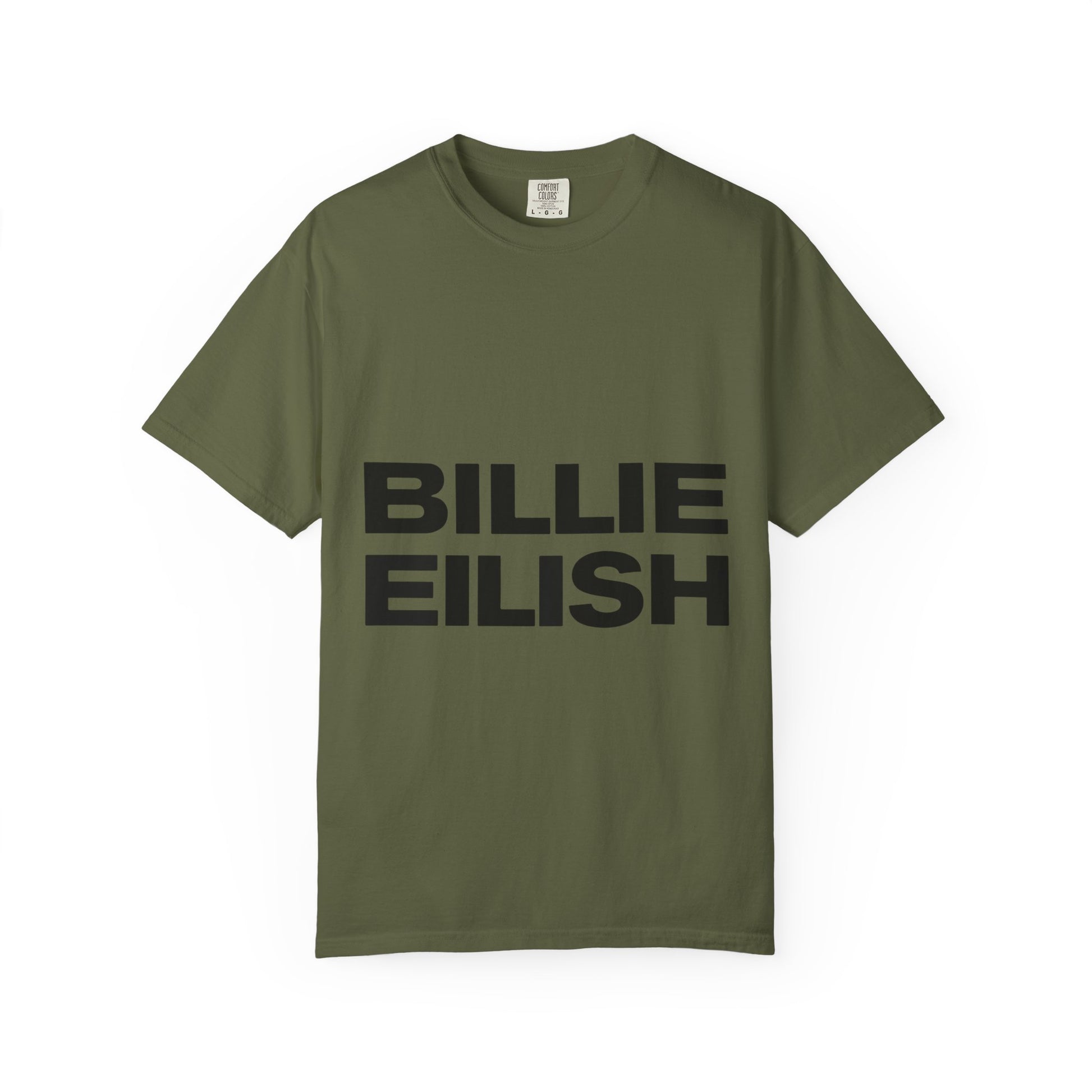 Billie Eilish Inspired Dyed T-shirt – Stacked Glow Text Edition Printify