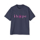 Pink Hope Smile Men's Heavy Oversized Tee - snazzymerch