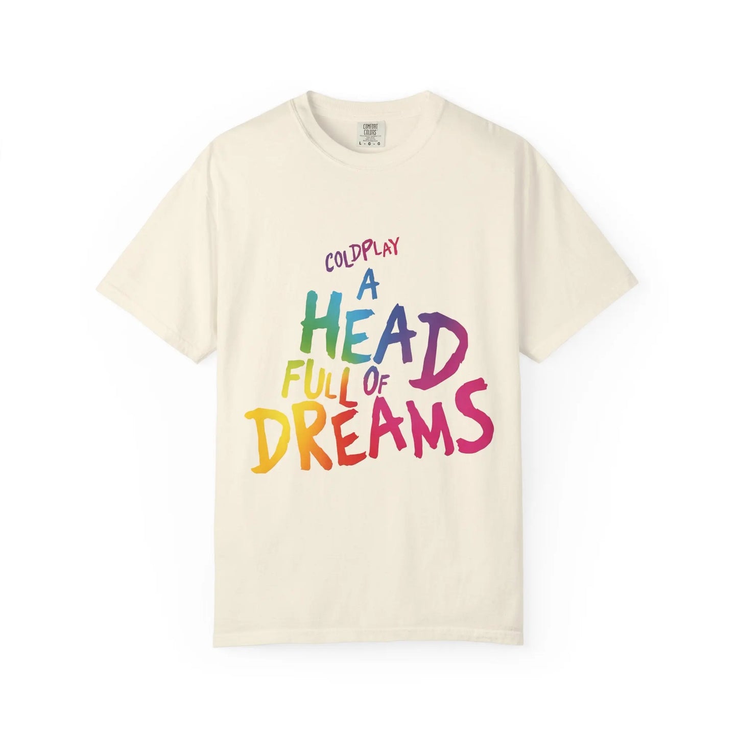 Unisex Garment-Dyed T-Shirt Inspired by Coldplay’s Iconic A Head Full of Dreams Printify