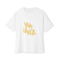 Golden Brush Script Unisex Oversized Boxy Tee Printify