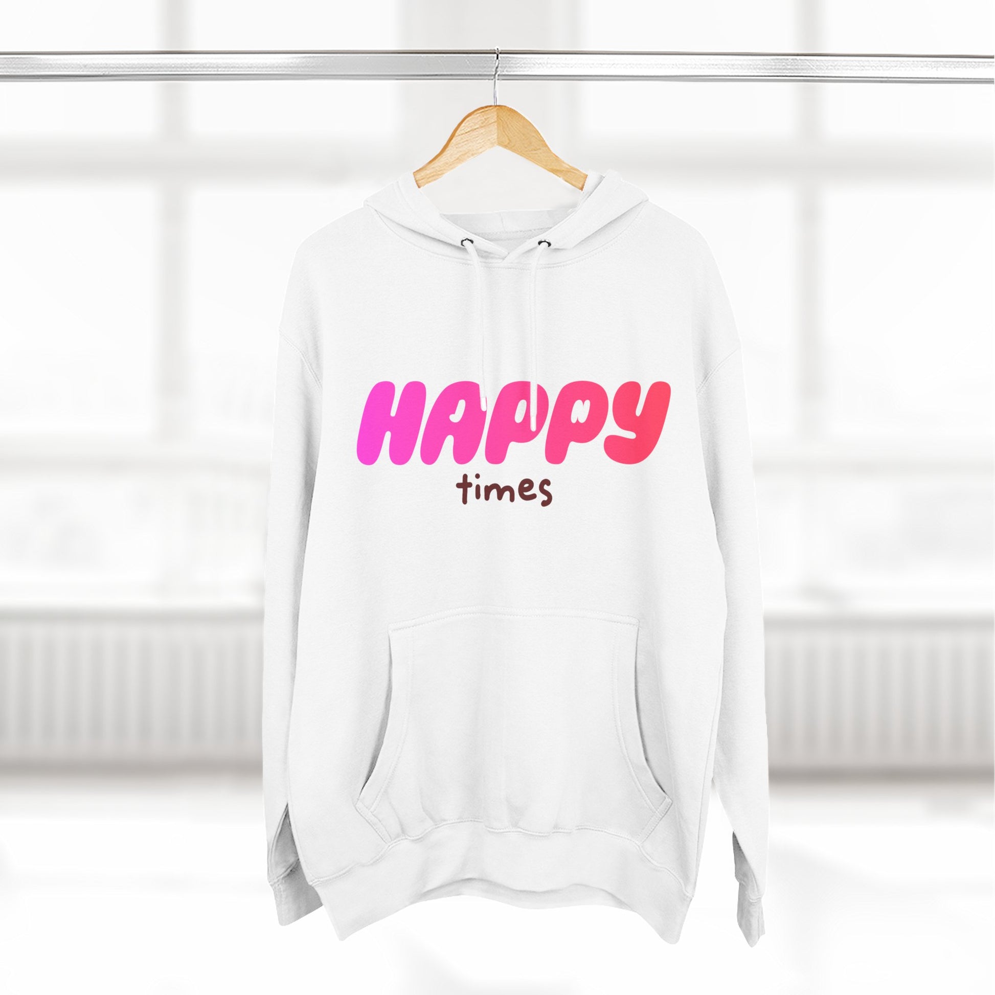 Happy Times Gradient Three-Panel Fleece Hoodie - snazzymerch
