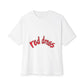 Red Dress Aesthetic Unisex Oversized Boxy Tee - snazzymerch