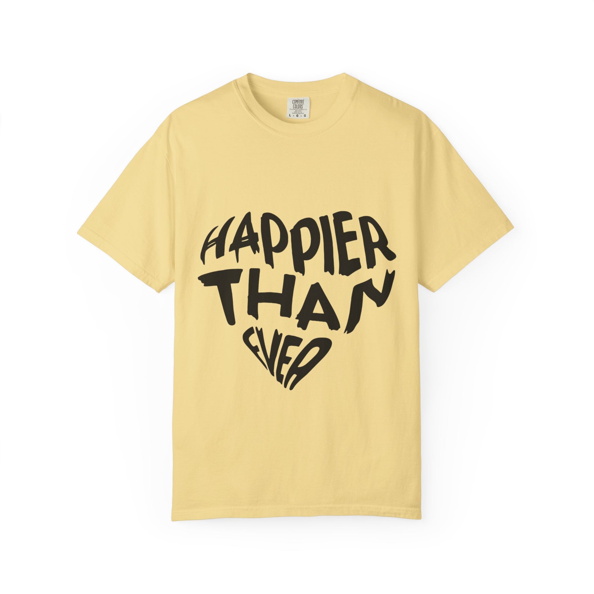 Billie Eilish Inspired Dyed T-shirt – Happier Heart Lettering Edition Printify