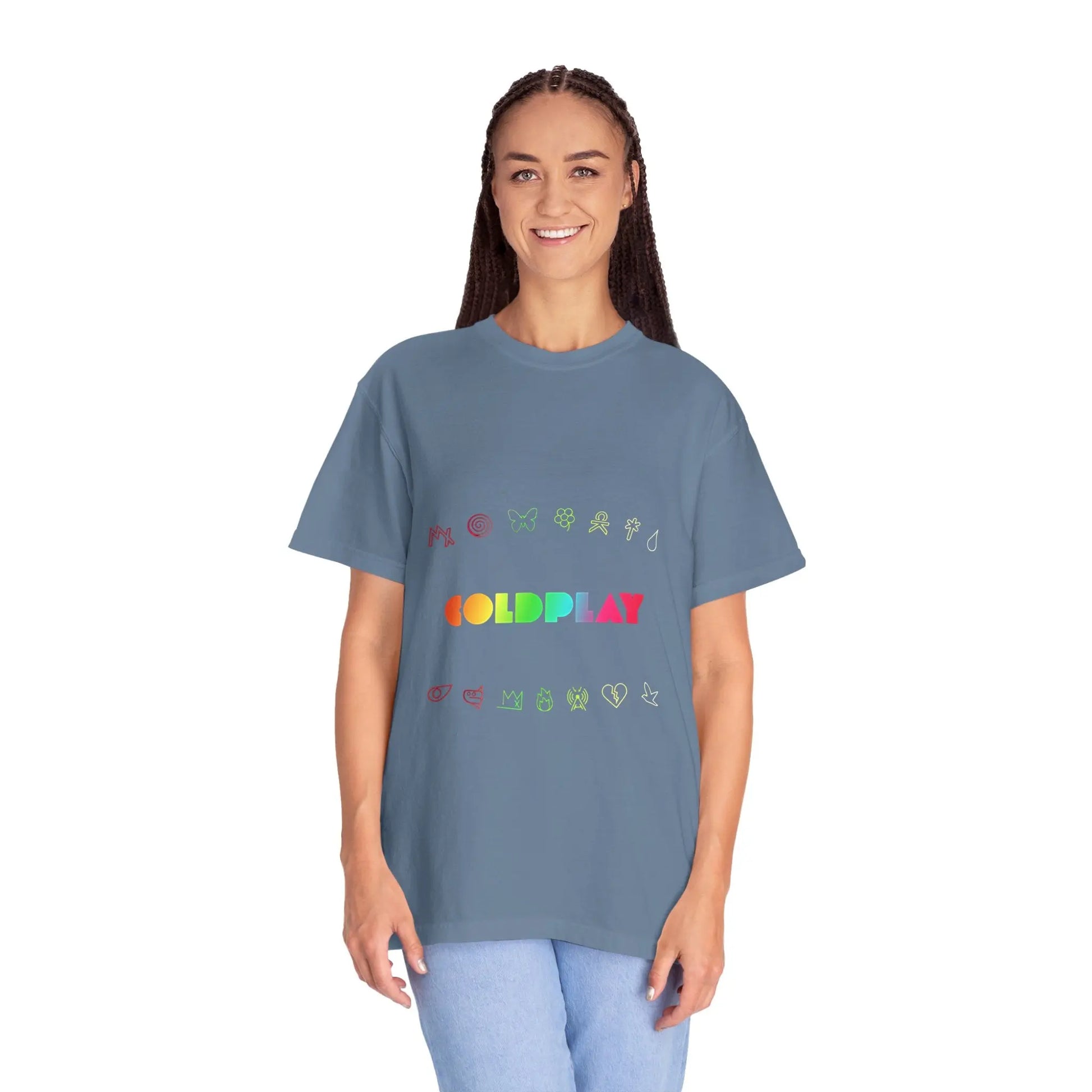 Unisex Garment-Dyed T-Shirt Inspired by Coldplay’s Signage Printify