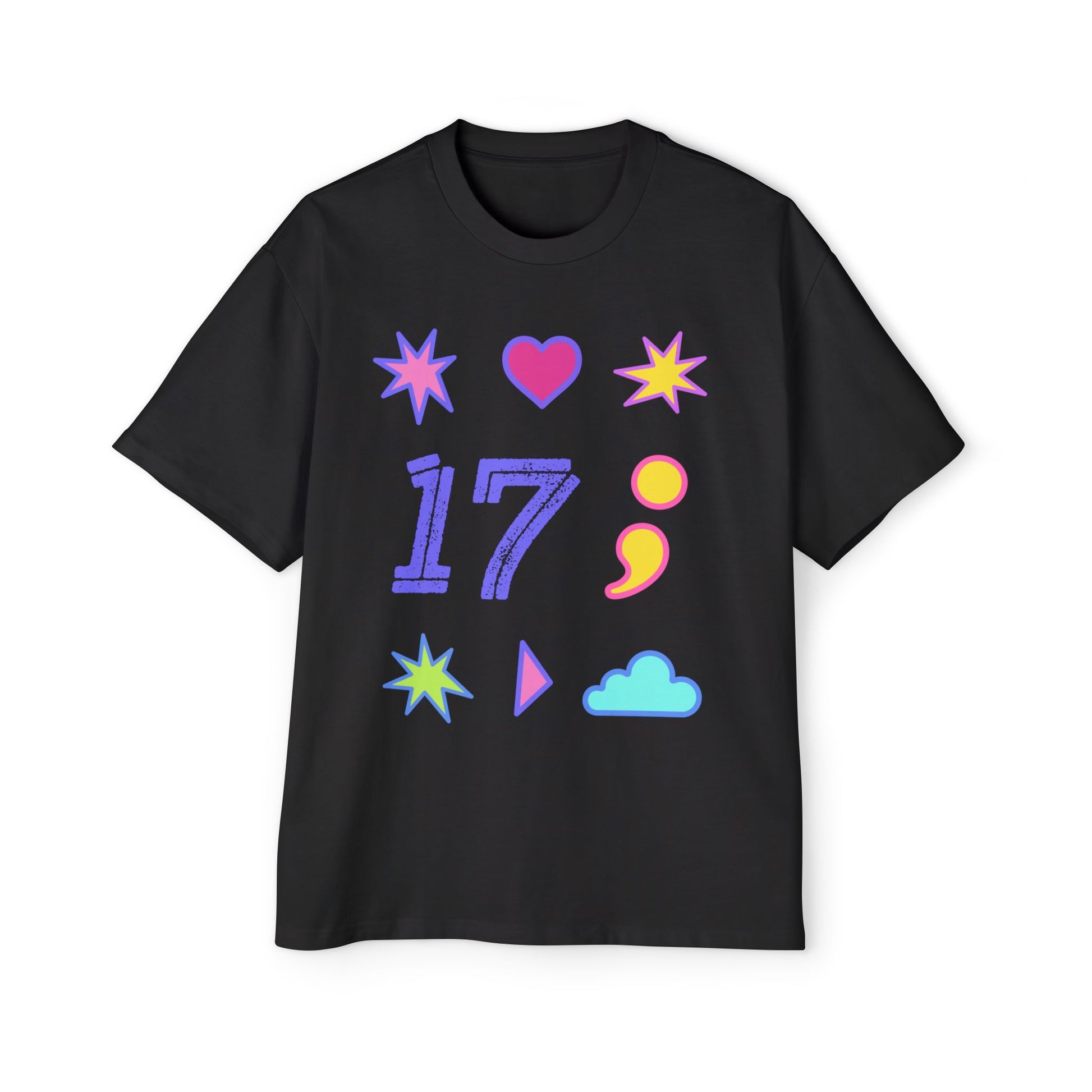 Symbols of 17 Aesthetic Men's Heavy Oversized Tee - snazzymerch