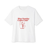 Unisex Oversized Tee – Snazzy Coffe Club Edition Printify