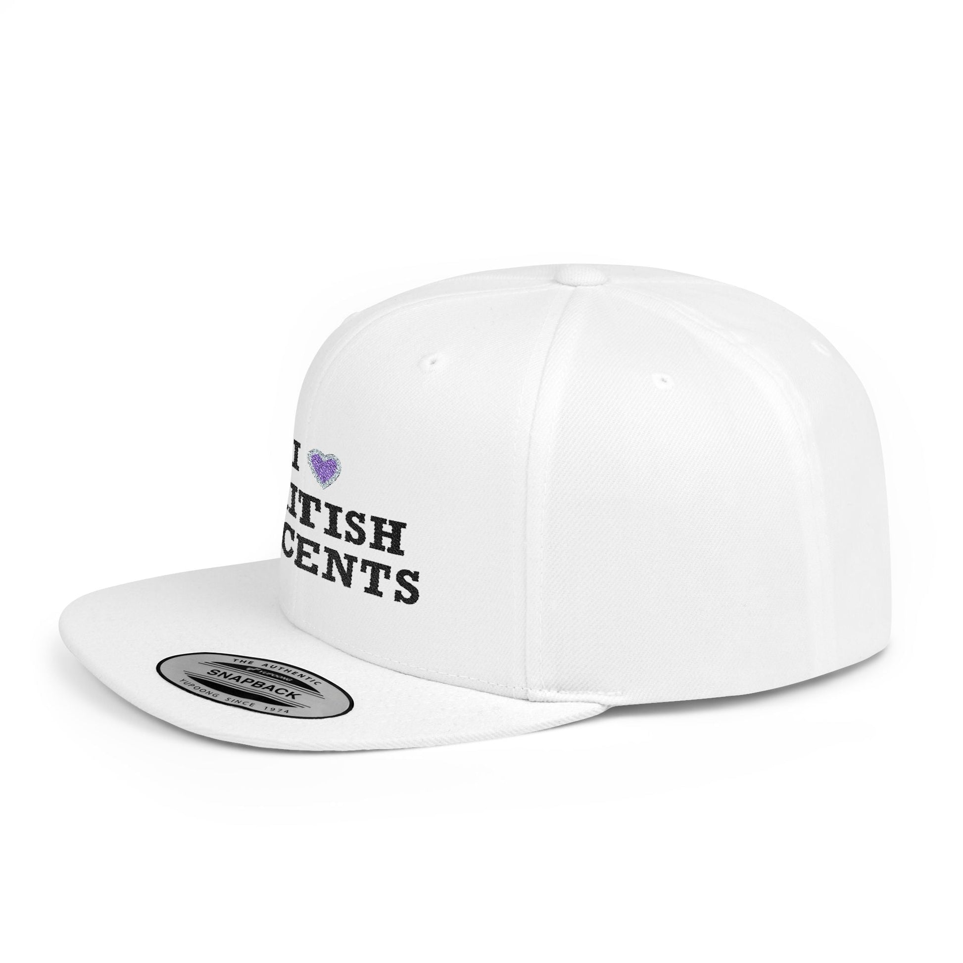 I Love British Accents - Flat Bill Snapback Printify
