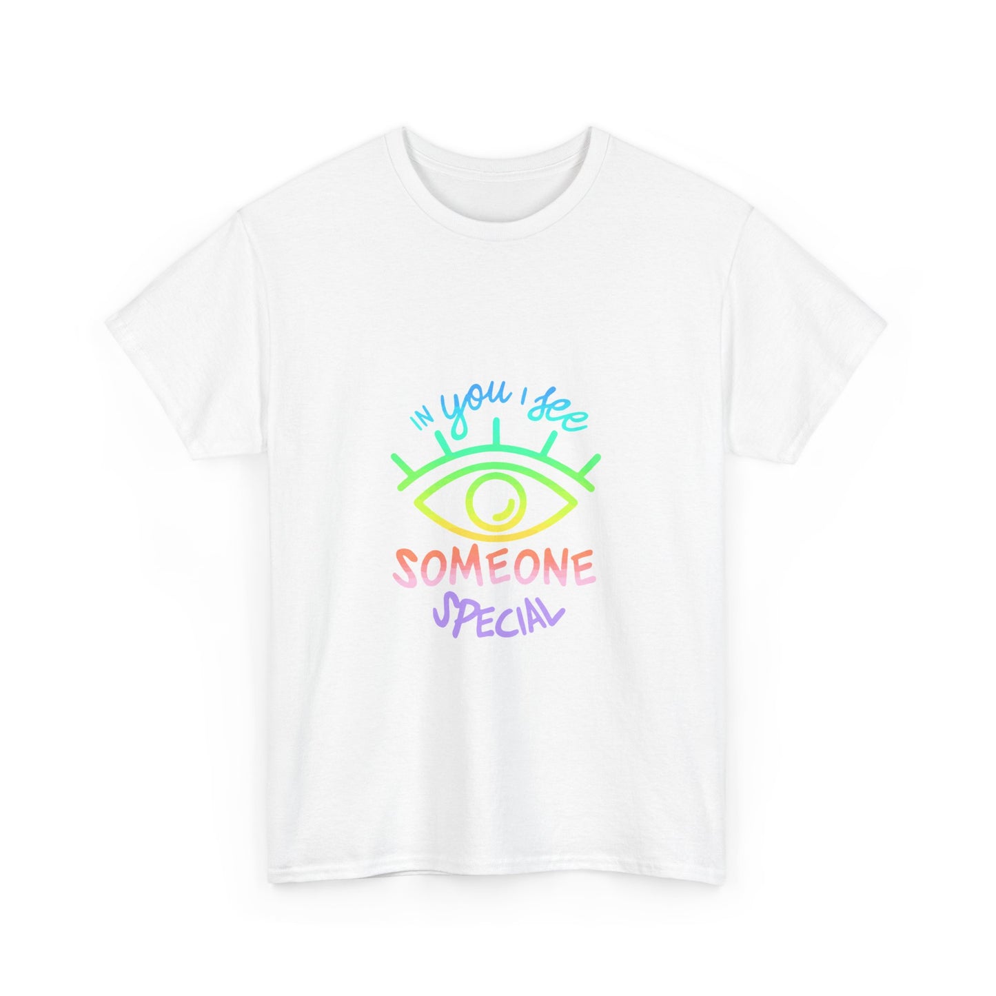 Vibrant Eye and Text Unisex Cotton Tee Printify