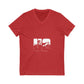Bold Block Letter Graphic Unisex Jersey Short Sleeve V-Neck Tee - snazzymerch