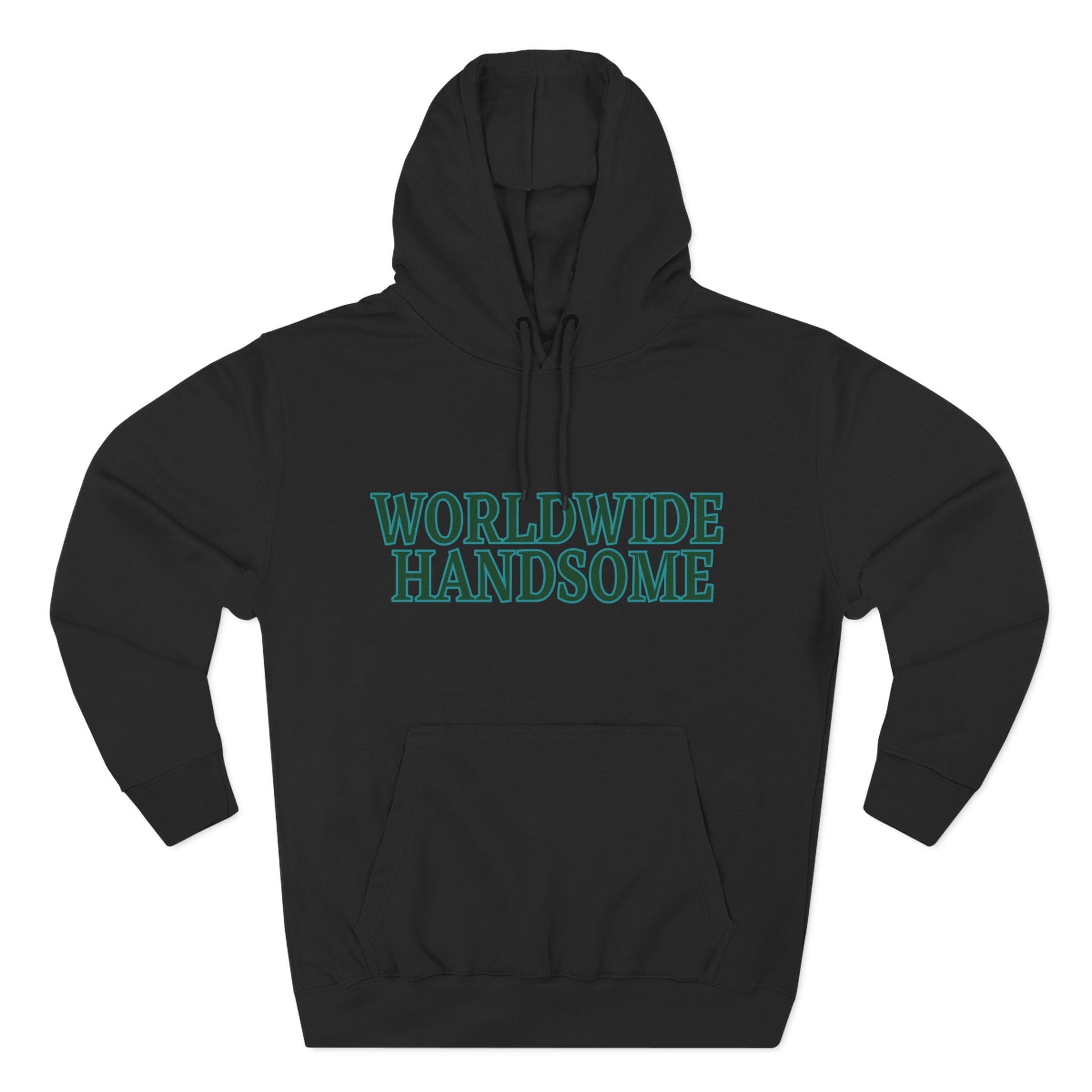 Global Handsome Typography Three-Panel Fleece Hoodie - snazzymerch