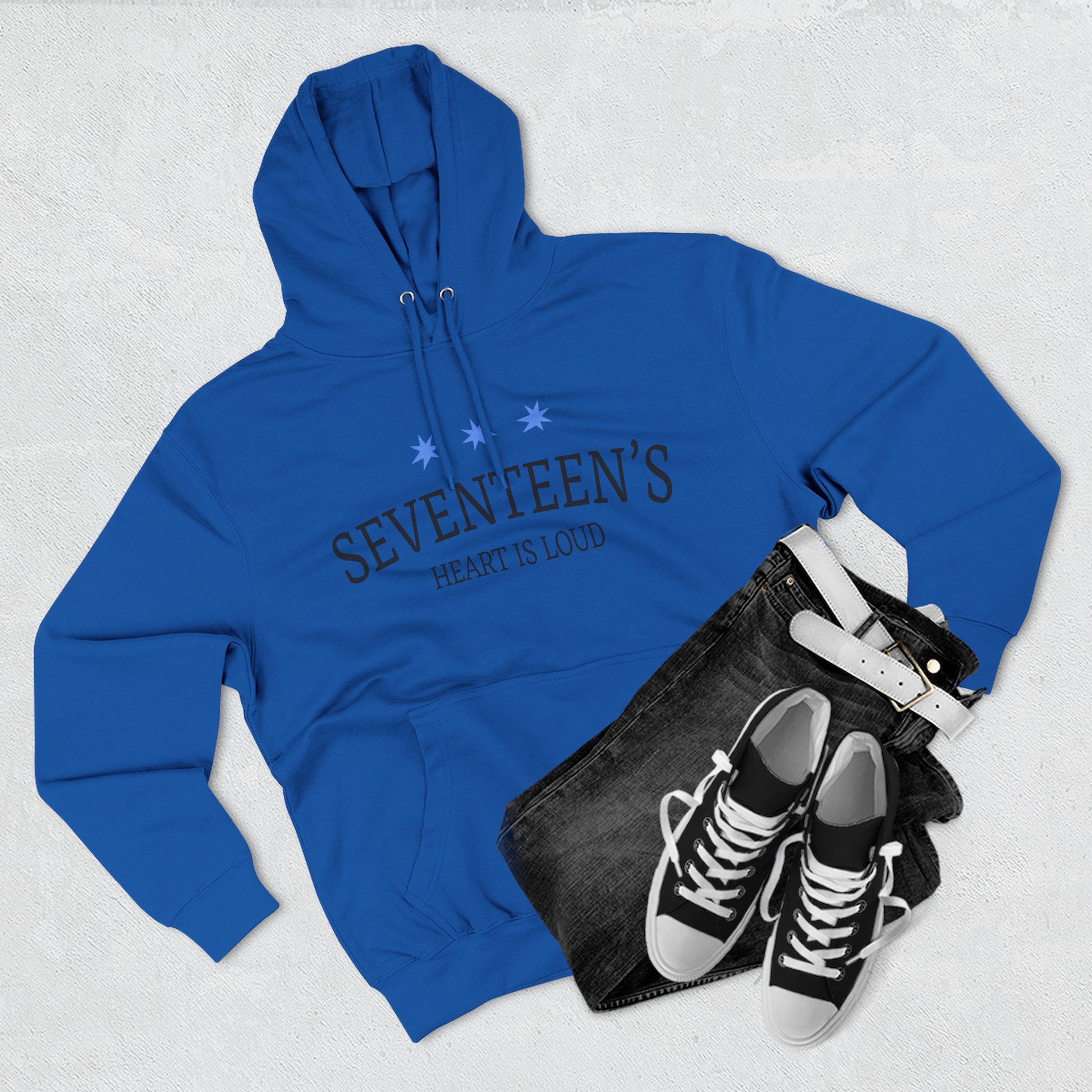 Blue Star Cluster Three-Panel Fleece Hoodie - snazzymerch