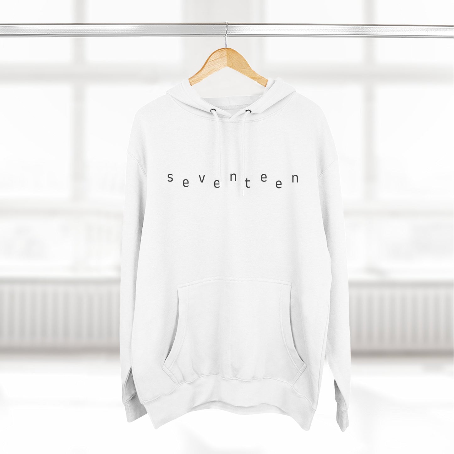 Minimal White Orbit Three-Panel Fleece Hoodie - snazzymerch