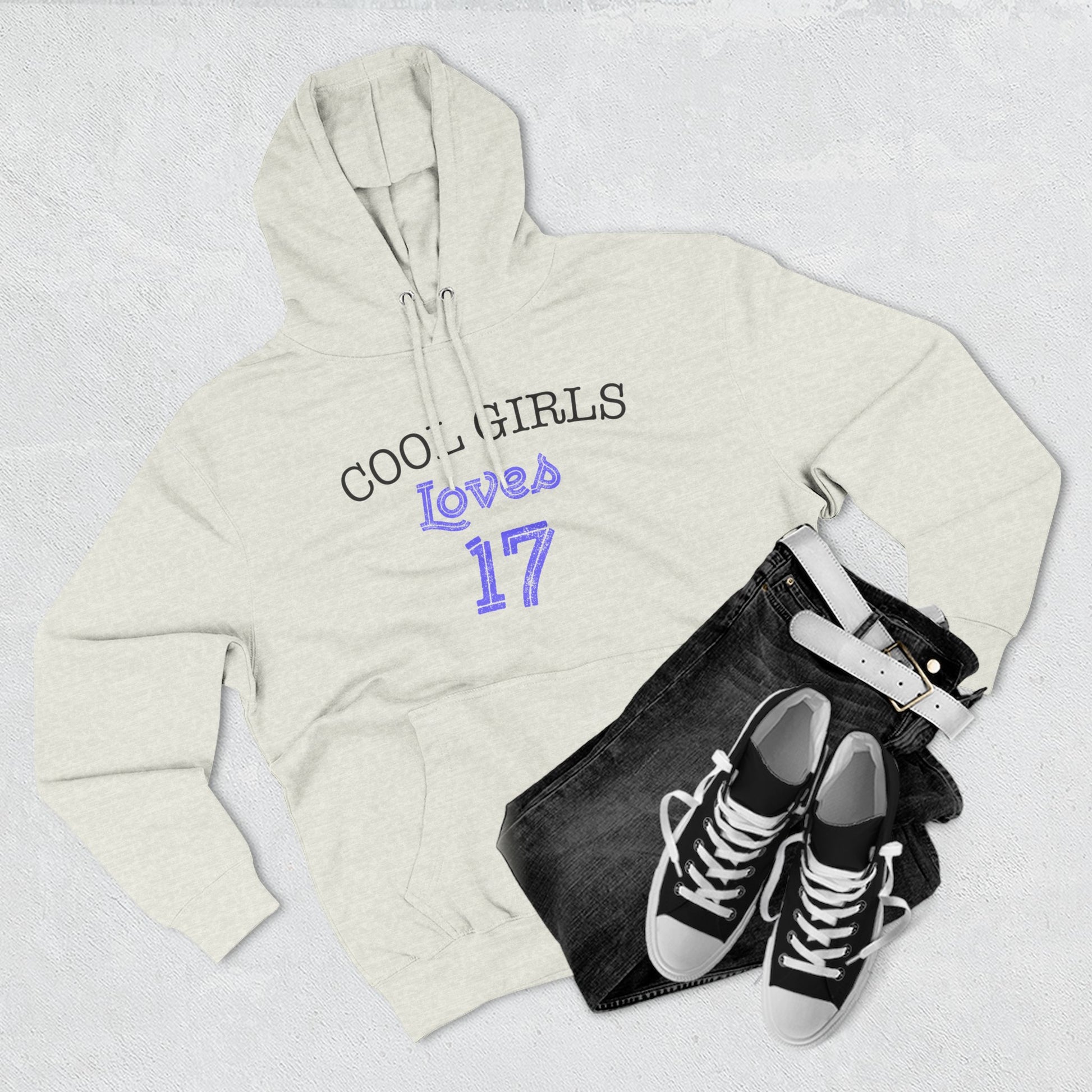 Love for 17 Graphic Three-Panel Fleece Hoodie - snazzymerch