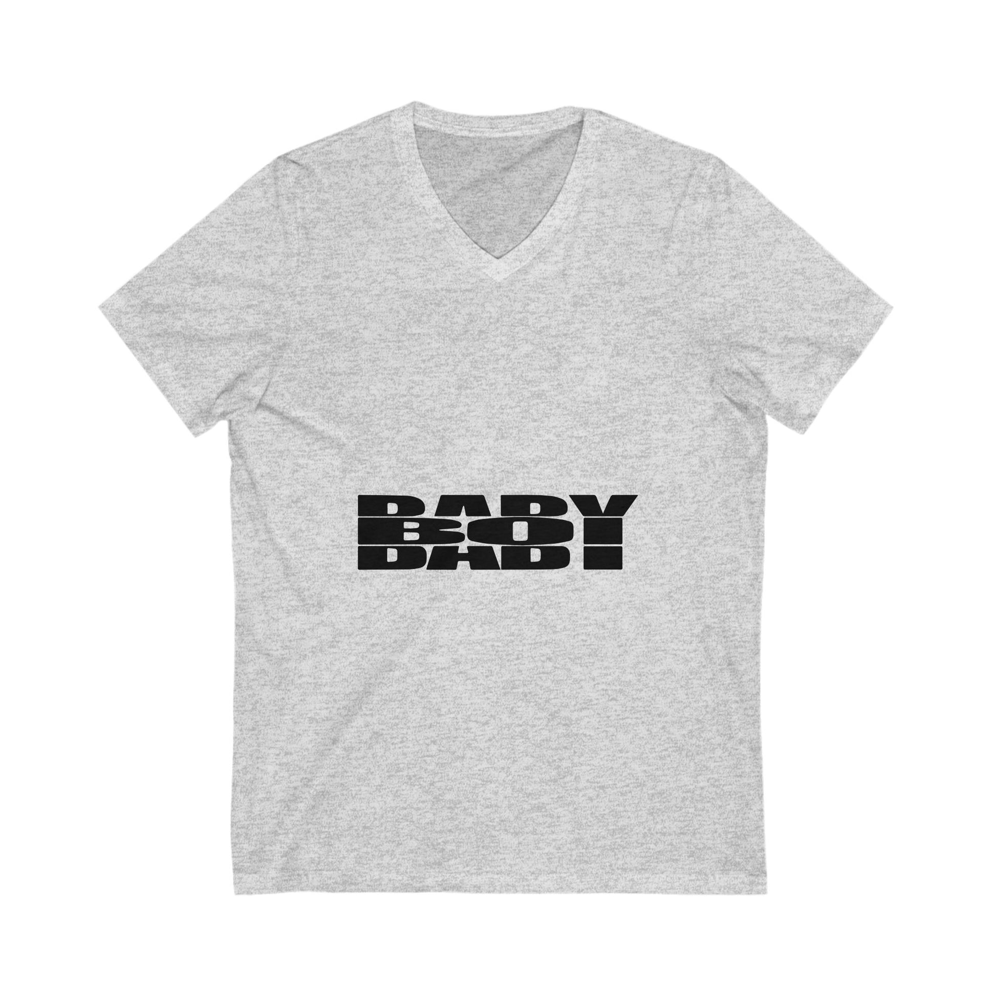 Split Black and White Text Unisex Jersey Short Sleeve V-Neck Tee - snazzymerch