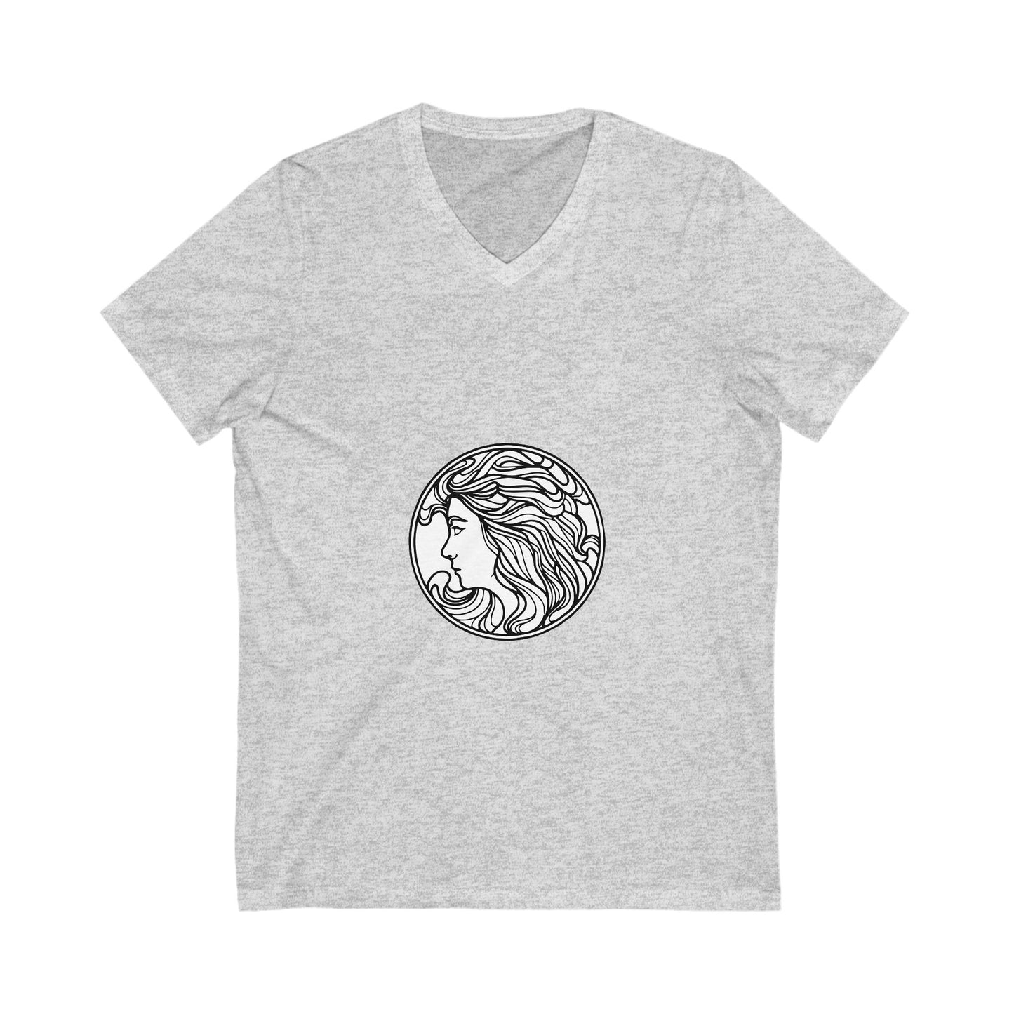 Muse Silhouette Unisex Jersey Short Sleeve V-Neck Tee - snazzymerch