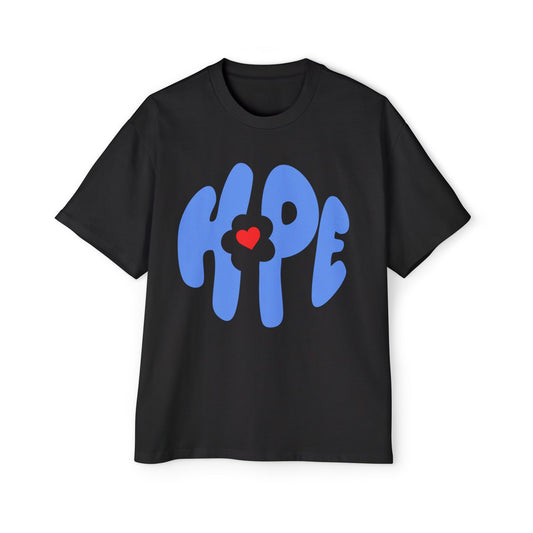 Heart of Hope Retro Men's Heavy Oversized Tee - snazzymerch
